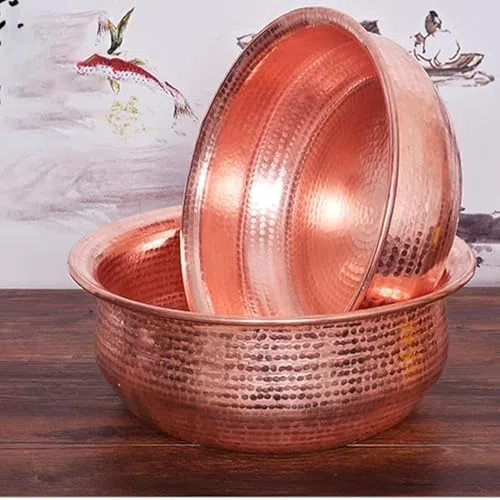 Bassine en cuivre martelé à la main - Bol de pédicure portable pour bain de pieds et lavage du visage, idéal pour la relaxation de mariage