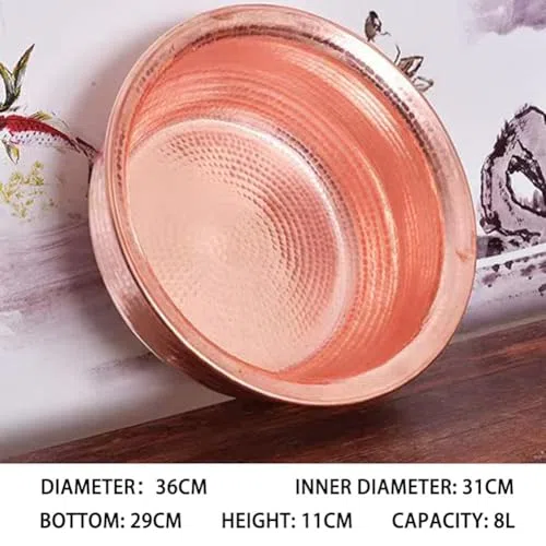 Bassine en cuivre martelé à la main - Bol de pédicure portable pour bain de pieds et lavage du visage, idéal pour la relaxation de mariage