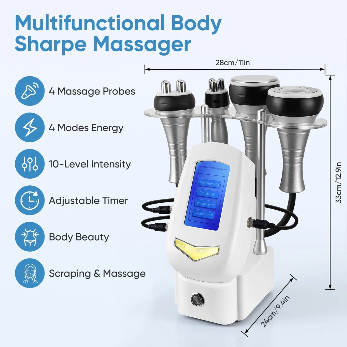 40K Appareil de cavitation, Appareil minceur 4 en 1 avec radiofréquence pour le soin du visage, du ventre, des fesses et des cuisses