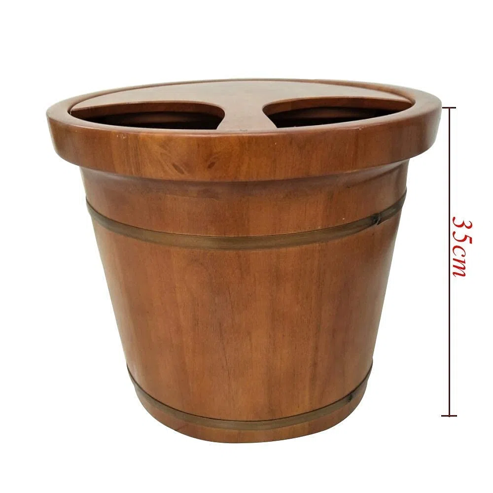 Seau de bain de pieds en bois naturel, baignoire de pieds domestique, seau de pieds cuit à la vapeur, bol de pédicure, barils de trempage des pieds, bassin en bois de pédicure en chêne, cadeau de