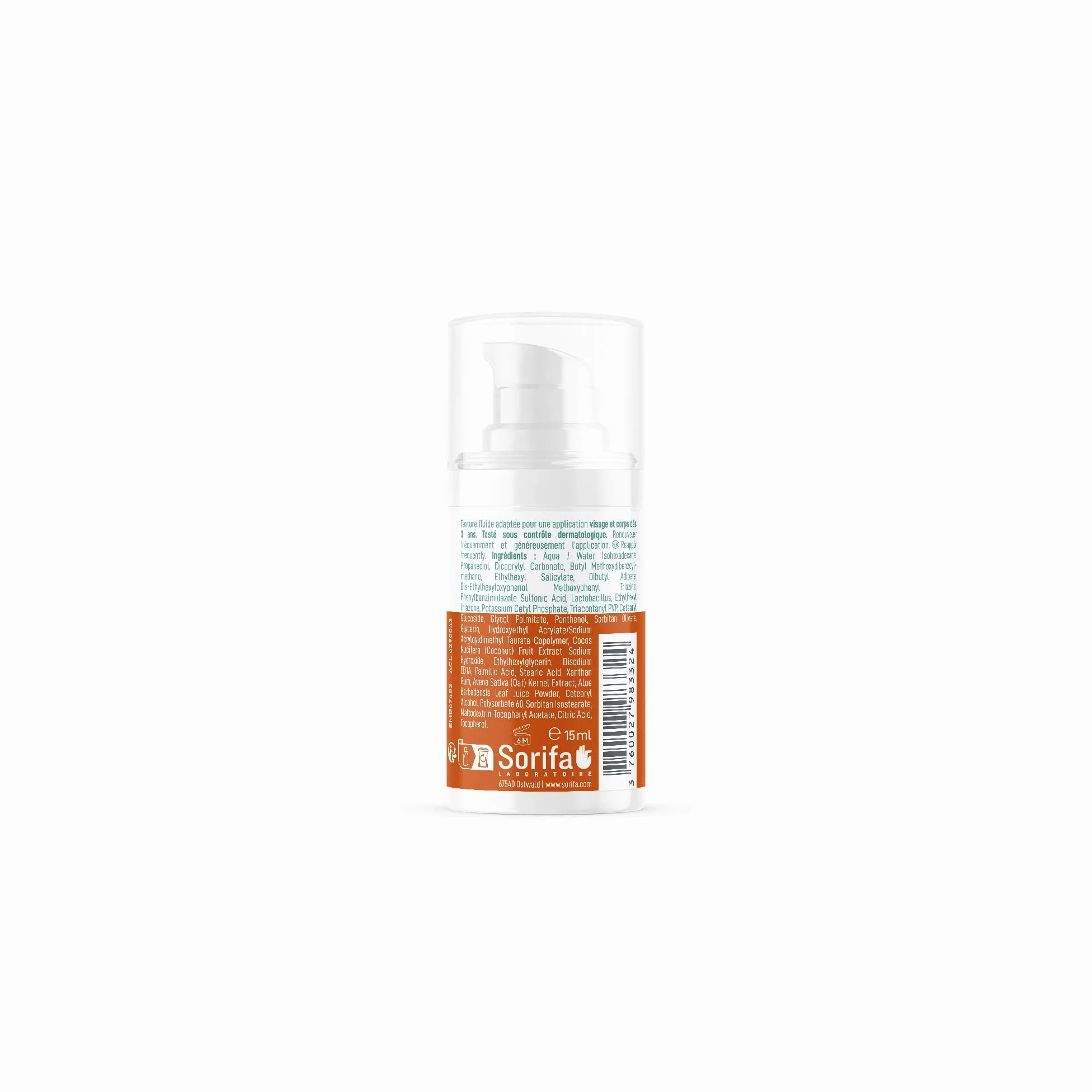 Lot de 18 - Dermécran - Crème solaire SPF50+ - Visage et corps - Formule Vegan & Ocean Friendly - Résiste à l'eau - Pour toute la famille dès 3 ans - Fabriquée en France - Format pocket 15 ml