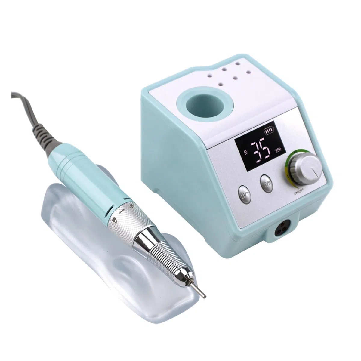 Roze-A Perceuse à ongles électrique portable avec support 35 000 tr/min pour perceuse sans fil pour manucure, pédicure, polisseuse à ongles professionnelle
