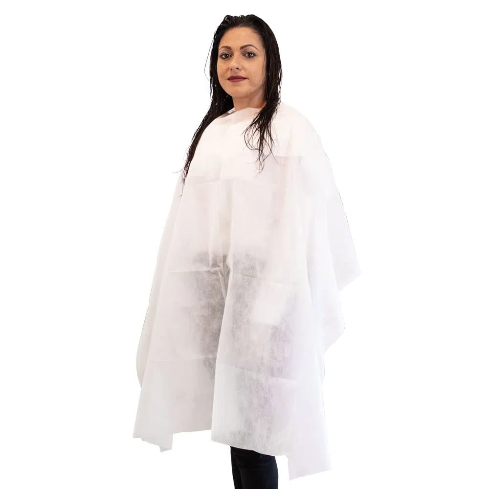 300 Capes de Protection Coiffure, professionnel, à usage unique, en Tissu non tissé, cm 110x130, Fabriqué en Italie