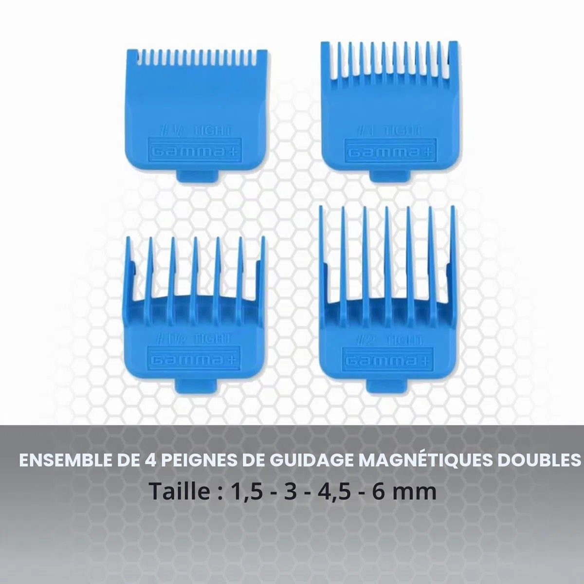 Tondeuse Cheveux Professionnelle Homme Gamma+ G+310 | Moteur Rotatif Super Torque 6000 RPM | Lame Réglable Zero Gap | Plus de 2 h d’Autonomie Sans Fil | 4 Sabots | Recharge USB-C