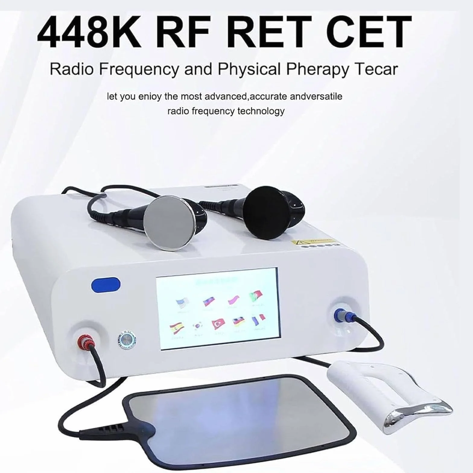 PixCy Appareil Thérapie Ondes Choc Soulagement Douleur,Appareil Diathermie Physiothérapie 448 Khz,Appareil Massage Thérapeutique pour Sculpter Corps,pour Contrôle Douleur,Amincissement Cellulite