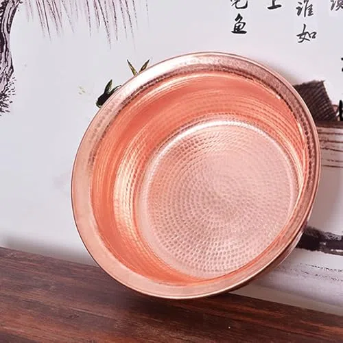 Bassine en cuivre martelé à la main - Bol de pédicure portable pour bain de pieds et lavage du visage, idéal pour la relaxation de mariage