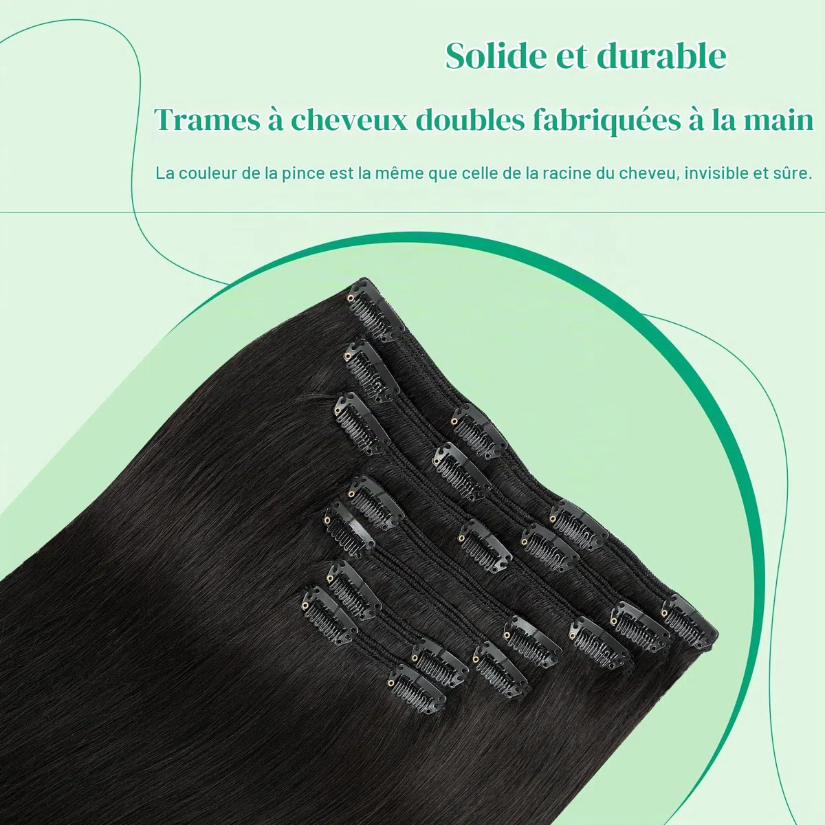 SURNEL Extensions de cheveux à clips Natural Noir 7pcs 160g (7C#1B-22")