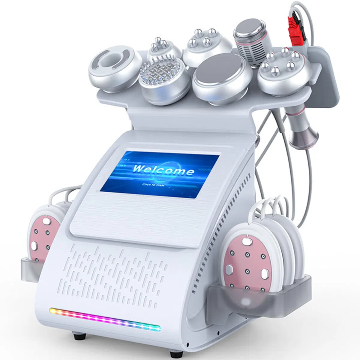 Masseur Amincissant 80K Lipocavitation RF 9 en 1, Appareil Anti Cellulite Raffermissant Peau Visage Corps Élimination Graisses