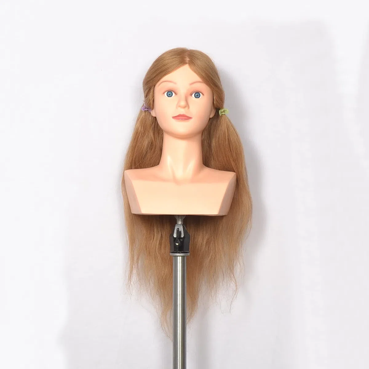 Têtes D'exercice Tête À Coiffer 100% Cheveux Naturel Coiffure Cosmétologie Pratique Mannequin Poupée épaule 22 inches
