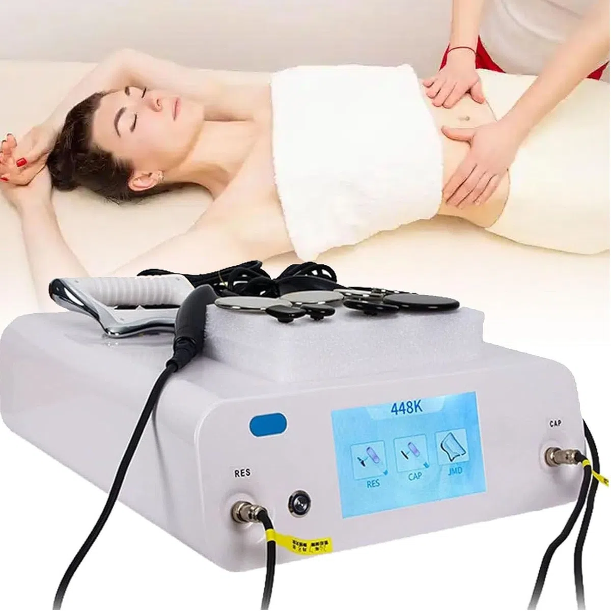 PixCy Appareil Thérapie Ondes Choc Soulagement Douleur,Appareil Diathermie Physiothérapie 448 Khz,Appareil Massage Thérapeutique pour Sculpter Corps,pour Contrôle Douleur,Amincissement Cellulite