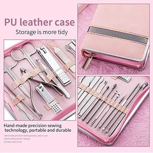 Ensemble de manucure pédicure kit de soin des pieds professionnel 26 pièces ensemble de manucure en acier inoxydable coupe-ongles pince à cuticules outil de soin de pédicure peau morte ciseaux netto