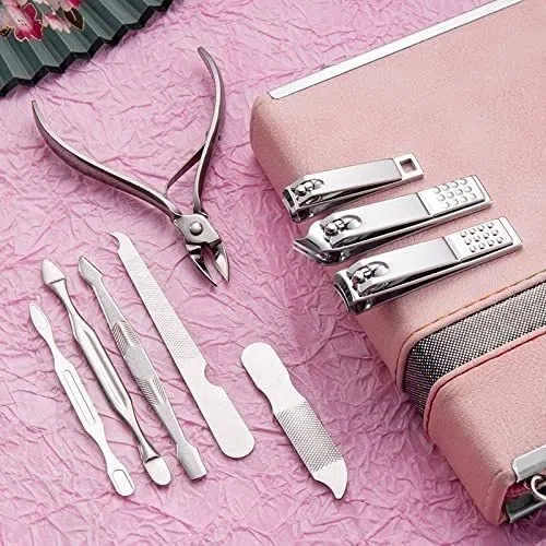 Ensemble de manucure pédicure kit de soin des pieds professionnel 26 pièces ensemble de manucure en acier inoxydable coupe-ongles pince à cuticules outil de soin de pédicure peau morte ciseaux netto