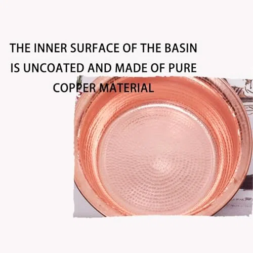 Bassine en cuivre martelé à la main - Bol de pédicure portable pour bain de pieds et lavage du visage, idéal pour la relaxation de mariage