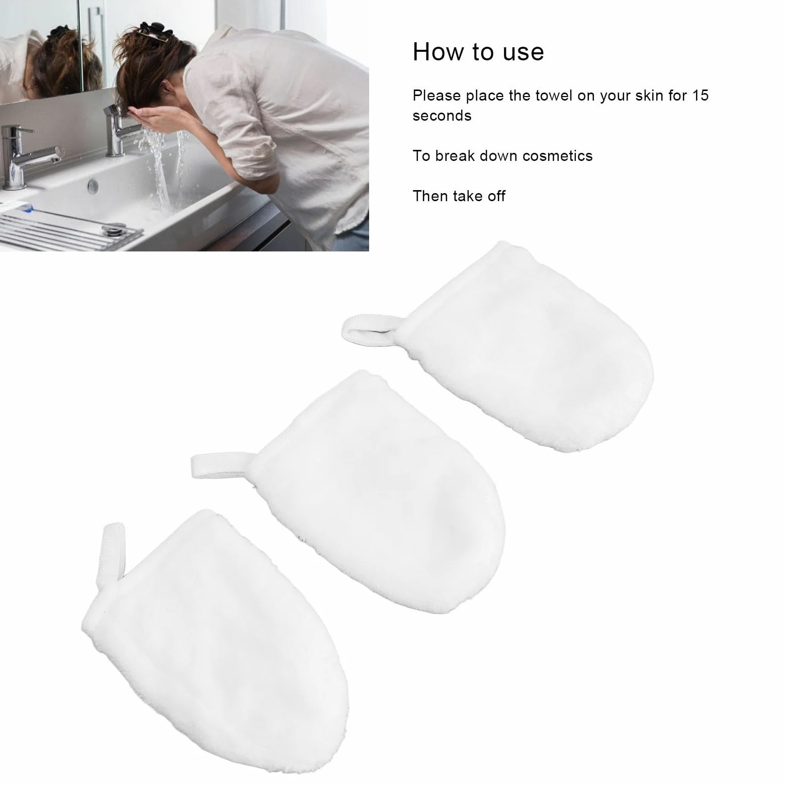 AMONIDA Démaquillants en Flanelle, Lot de 3 Lingettes Nettoyantes pour le Visage, Exfoliantes et écologiques, pour un Démaquillage Effort