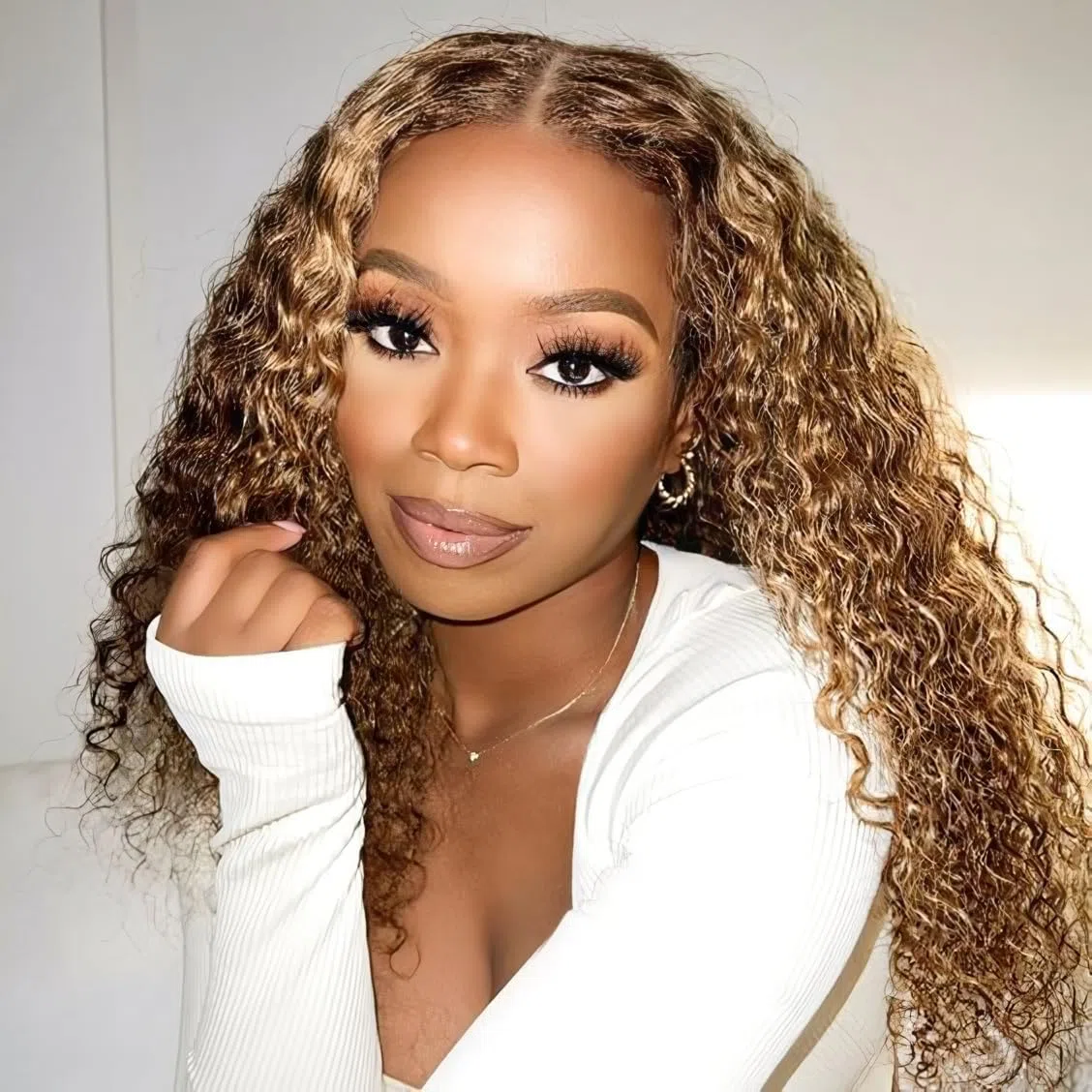 Perruque Cheveux Humain Sans Colle Kinky Curly Afro Glueless Wig 22 Pouces