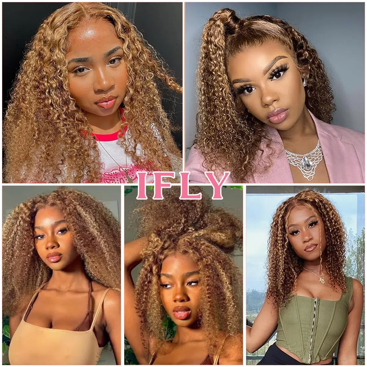 Perruque Cheveux Humain Sans Colle Kinky Curly Afro Glueless Wig 22 Pouces