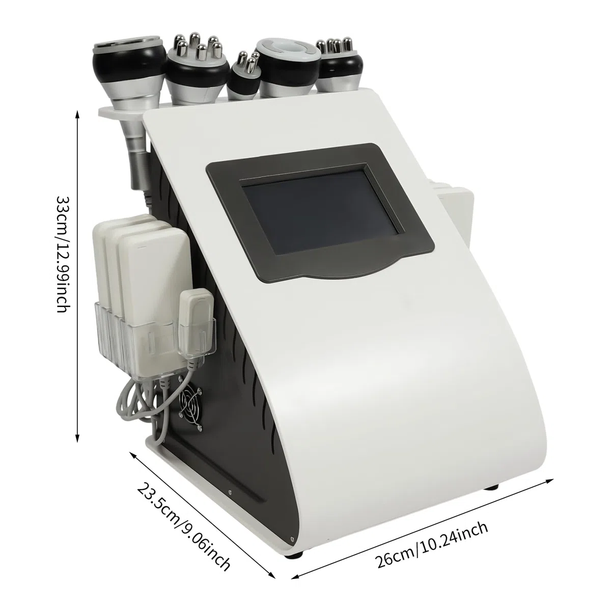 Appareil de massage multifonction - 100 W - Écran de 7" - Avec 5 embouts et 6 plaques laser - Appareil professionnel de soin de la peau - Écran tactile pour la maison, le salon, le visage et le corps