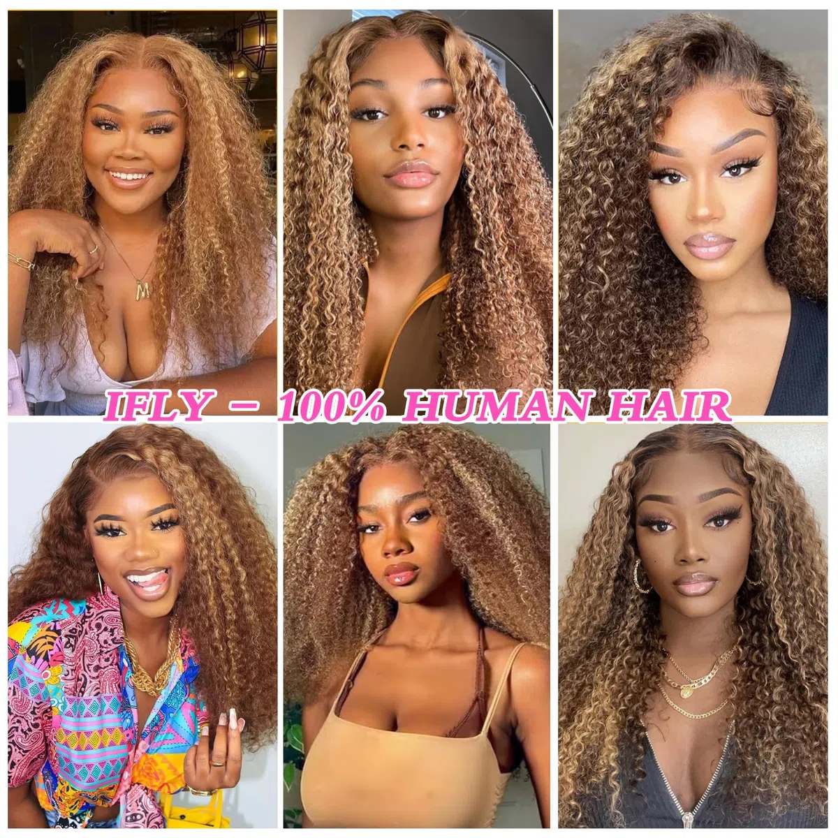 Perruque Cheveux Humain Sans Colle Kinky Curly Afro Glueless Wig 22 Pouces