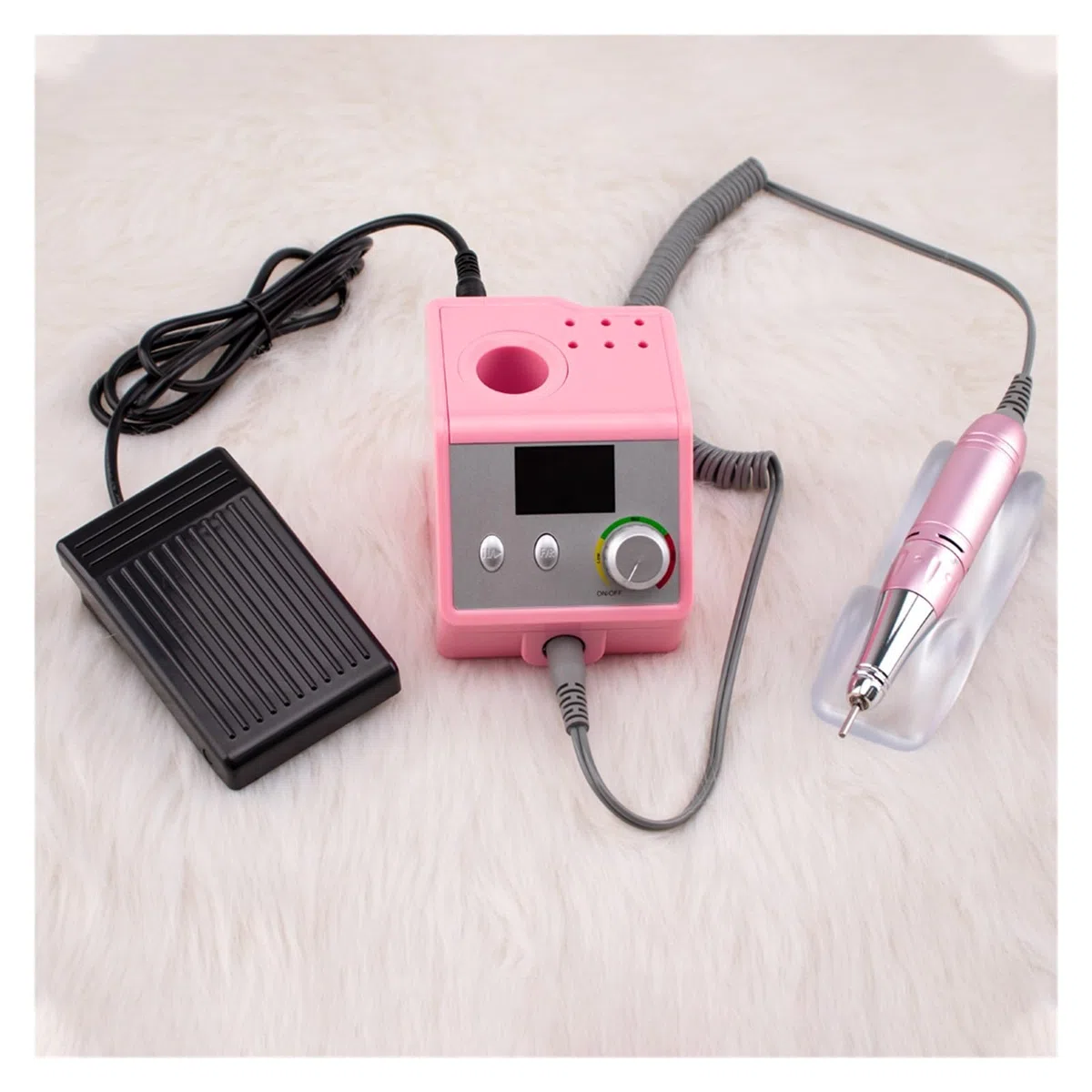 Roze-A Perceuse à ongles électrique portable avec support 35 000 tr/min pour perceuse sans fil pour manucure, pédicure, polisseuse à ongles professionnelle