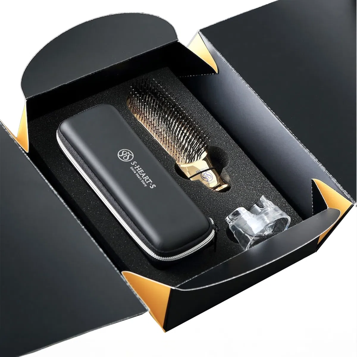 S-HEART-S Scalp Brush World Premium Boîte cadeau courte dorée