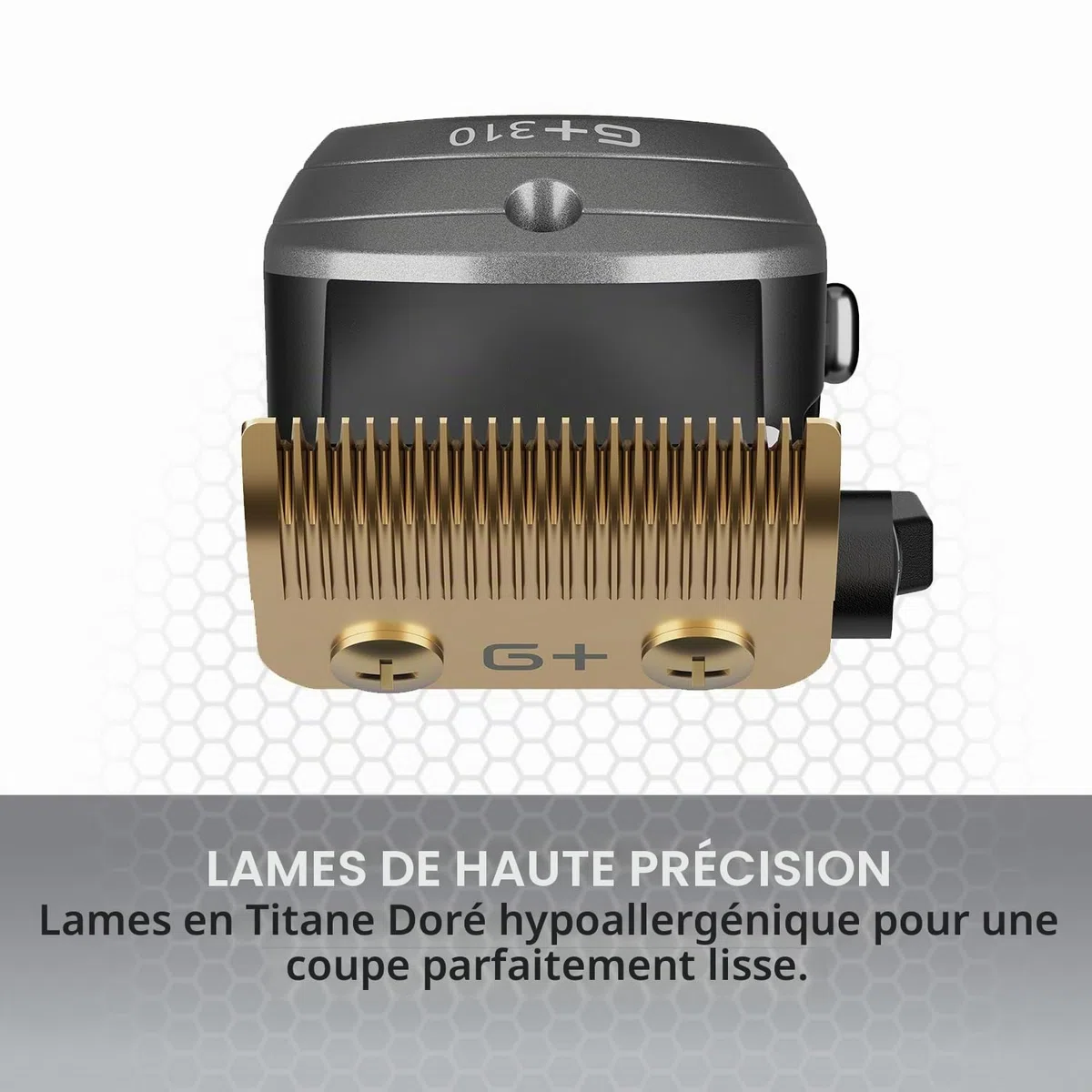 Tondeuse Cheveux Professionnelle Homme Gamma+ G+310 | Moteur Rotatif Super Torque 6000 RPM | Lame Réglable Zero Gap | Plus de 2 h d’Autonomie Sans Fil | 4 Sabots | Recharge USB-C
